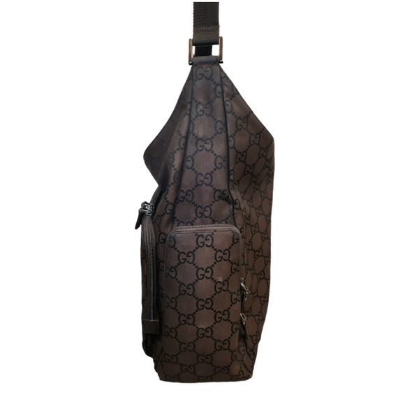 GUCC INylon Monogram Extra Large Satchel Dark Brown - Picture 3 of 16